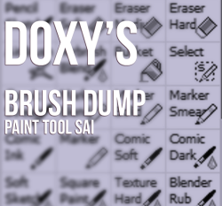 mylittledoxy: GET IT HERE &gt;&gt; https://gumroad.com/l/JXthD   “A big ol’ mess of brushes I’ve been using and tweaking since 2007. Poorly named and with very little organisation, these brushes have carried me through a whole decades worth of