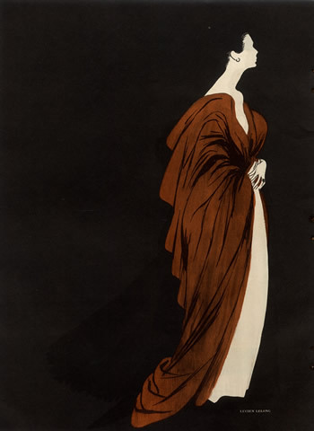 Lucien Lelong Couture illustration by  René Gruau, 1947 