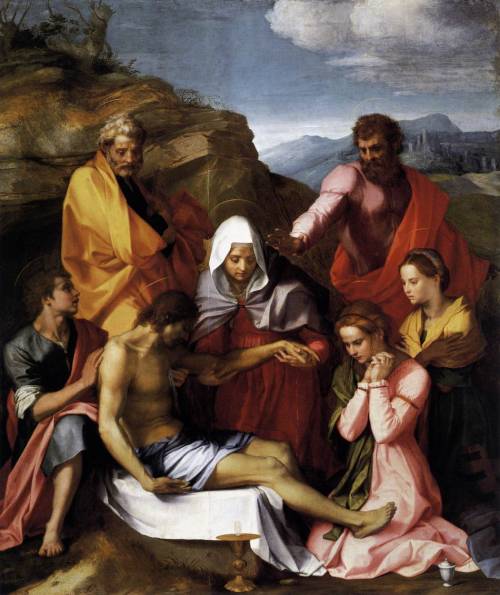 lyghtmylife:  ANDREA DEL SARTO [Italian High Renaissance Painter, 1486-1530]Pietà with Saints1523-24Oil on wood, 239 x 199 cmGalleria Palatina (Palazzo Pitti), Florence 