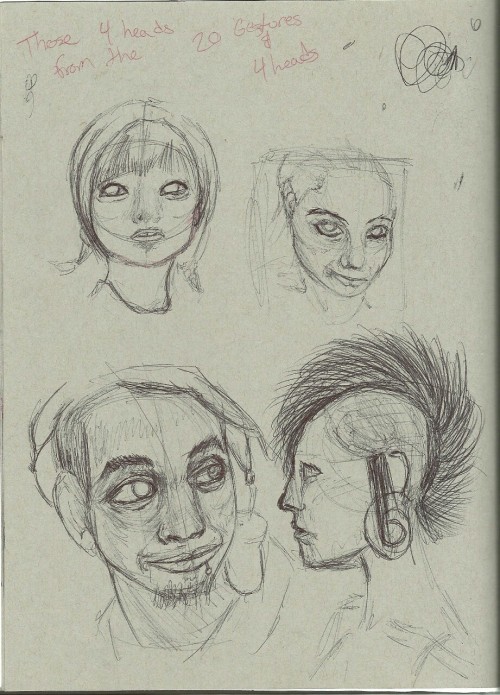 Sketchbook assignment - 4 heads I enjoyed the outcome here.