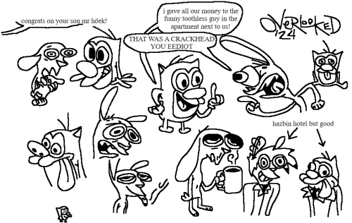 Various Hek And Cat Scribbles I Did At 5:30 After An All-nighter