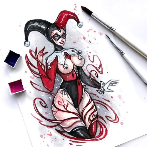 Harley Quinn & CarnageHow do you like this new red suit? They say he is wayward Commission for