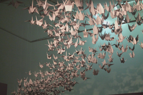 Paper cranes at an Escher exhibit in the Science and Art Museum in Singapore! \_(^.^)_/