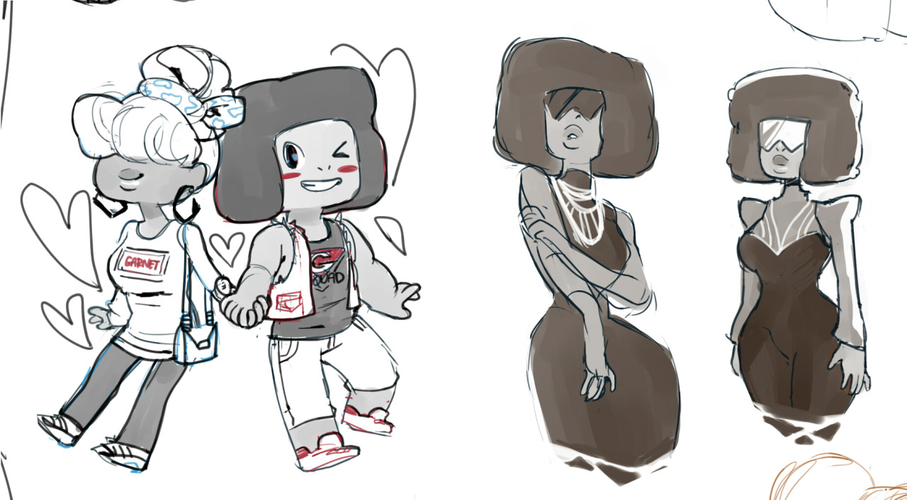 sleepyheadnation:asieybarbie:  sketchdump of cuties  Baby Garnet and Baby Steven