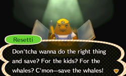 animalcrossingqrdesigns:  Don’tcha wanna do the right thing and save? For the kids? For the whales? C’mon - save the whales! 