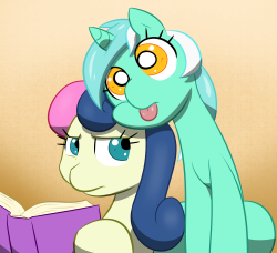 losweonessexysdeldisqus:  Friendshi-pffftt by ~Slypon  xD Lyra you&rsquo;re such a derp~ &lt;3