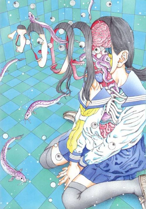 AQUARIUM mini book by Shintaro Kago is signed inside the cover. 15 pages, available at akatako - wor