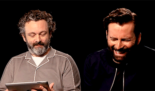 indianajcnes:Michael Sheen & David Tennant having too much fun whilst doing press for Good Omens