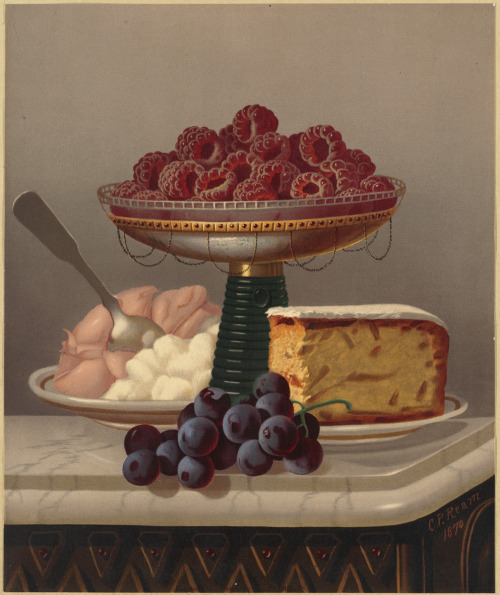 huariqueje:Dessert No. 4 , Rasberries   -    Caducius Plantagenet Ream, 1870.American, 1838-191712 x