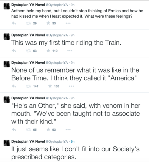healthyshadeofgreen: wine-dark-sea:All of the cliches from a YA dystopialove it