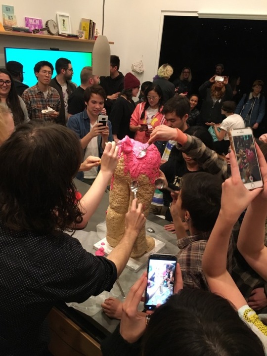 Tonight Christy Cohen made a rice crispy giant pink leg ship that we all dressed together. Hope you all enjoyed the episode. We sure enjoyed making it!