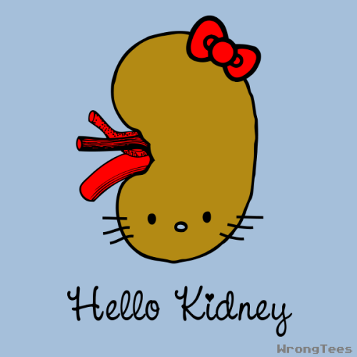 I’m cute and cuddly and I help you pee!Hello Kidney, shirt of the day at WrongTees.