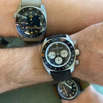 Instagram Repost


ralftech_official

When you meet good friends… Featuring (from top) Ralf Tech WRV Hybrid for RMT French Army unit, WRV Automatic Chronograph Tachymètre and Académie Automatic Veteran Black. Wich one is your favorite Ralf Tech?
.
#watch #watchaddict #montres #toolwatch [ #ralftech #monsoonalgear #divewatch #toolwatch #watch ]