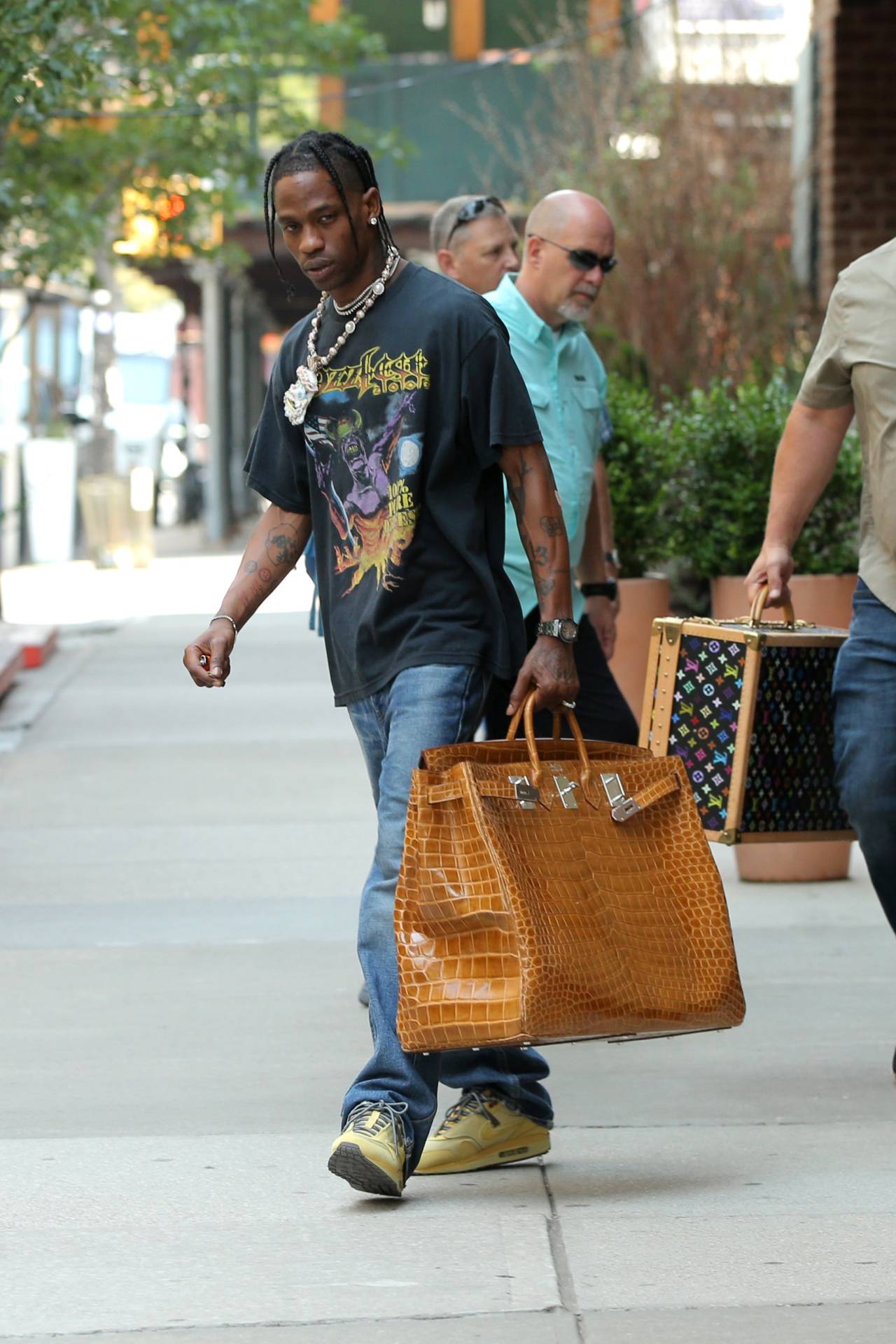 Hermes Designer Bag — Travis Scott was spotted in New York City carrying