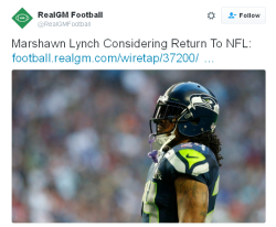 56blogsstillcrazy:   marshawn  gone come outta retirement so he can sit for the anthem like this  