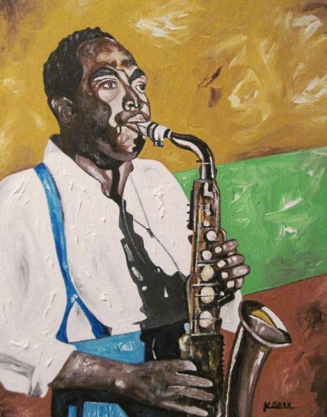 &ldquo;Charlie Parker&rdquo; Ken Joslin10&quot; x 8&quot; Acrylic on Canvas Board.