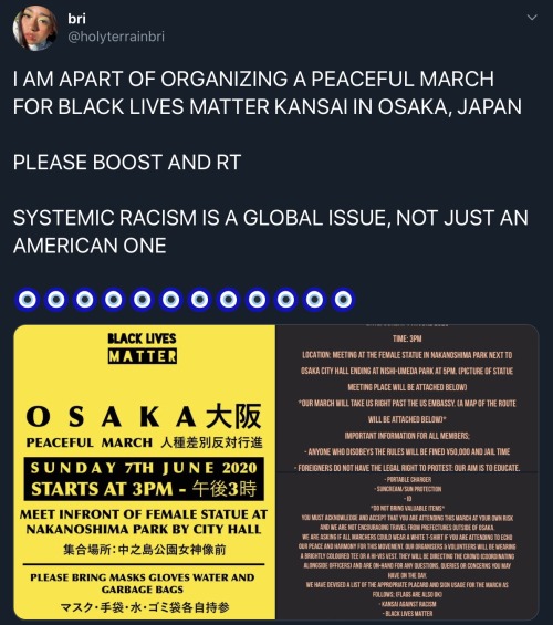 quarantinedisco: Guys, there will be BLM protests in Japan! Please, spread this so it can reach Japa