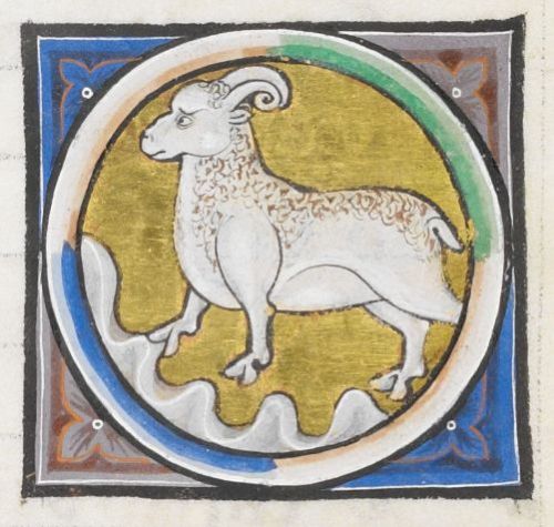 Symbols representing the Zodiac from The York PsalterFolios 1-5, Origin; England 1260Add MS 54179, I