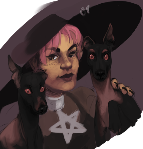 more witchsona, my dogs Nix and Lux, I&rsquo;d specialise in fortune telling and ritual magic, but t