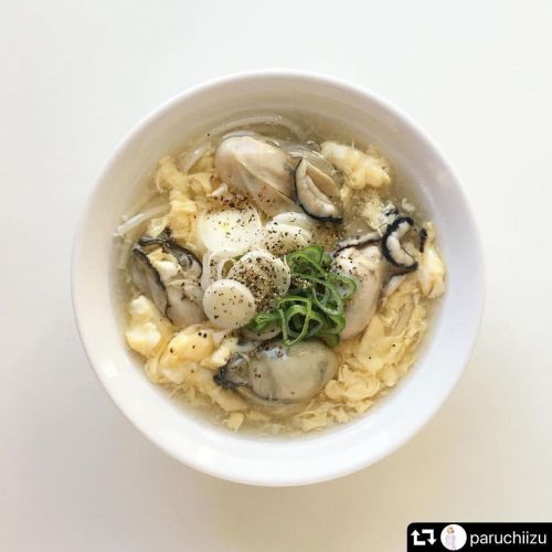 kinosuke:レシピ（太口そうめん）#repost @paruchiizu・・・今日のそうめん牡蠣玉にゅうめん＊711日目。熱々トロトロ餡かけにゅうめん。2月は牡蠣を堪能したいです。牡蠣鍋、牡蠣