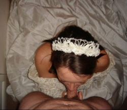 dirtygirlzwhitewedding:  My husband wondered where I learned to suck cock like this. I told him I honed my skill in the back of the bus when I was in junior high school.