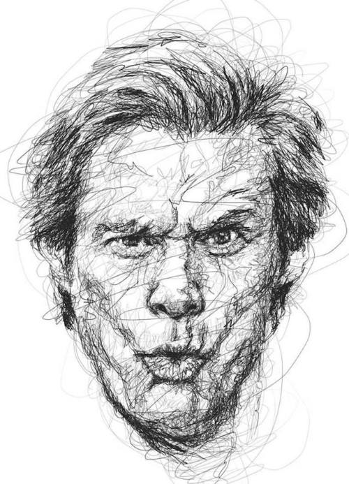escapekit:  Jim Carrey PortraitsArtist Vince Low pays homage to Jim Carrey’s masterful acting abilities with a series of nine black and white portraits. Captured in energetic scribble-style, they’re a faithful representations of some of Carrey’s
