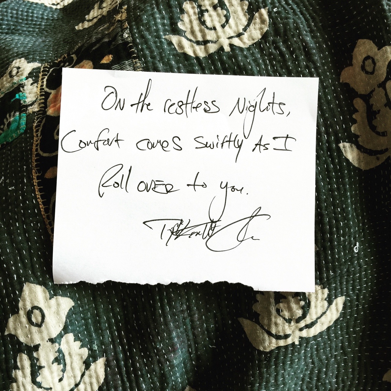 tylerknott:  “On the restless nights, comfort comes swiftly as I roll over to you.”