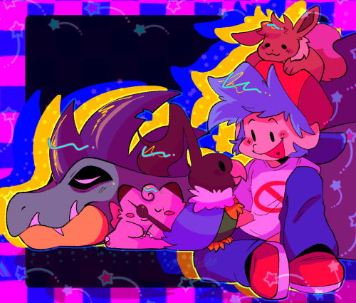 a while ago i had a silly idea to give em pokemon teams ! i never got around to drawing picos tho :[