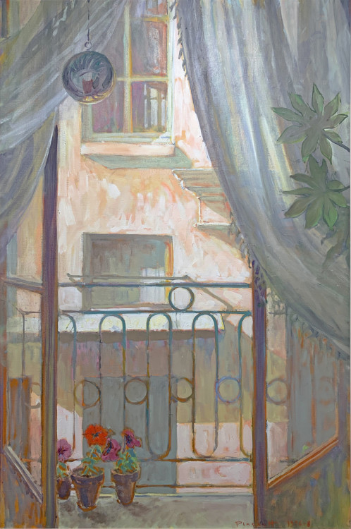 View from a Window   -  Joseph Plaskett, 1976-78.Canadian, 1920-2014Oil on canvas , 39 ¼ x 25