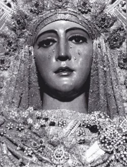 allaboutmary:A vintage photograph of the Virgin of Hope of Triana, Seville.