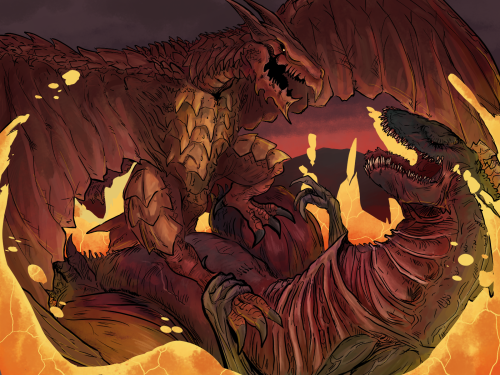 Rodan vs Godzilla, aka when a bird swoops into you and trips ya