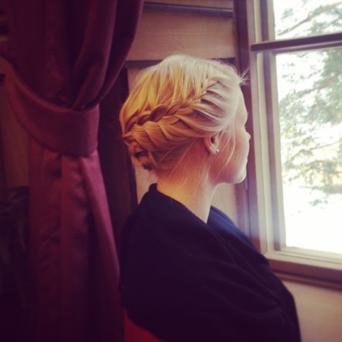 #hair #hairstyle #blond #blonde #braid #updo #plait #symmetric #frenchbraid