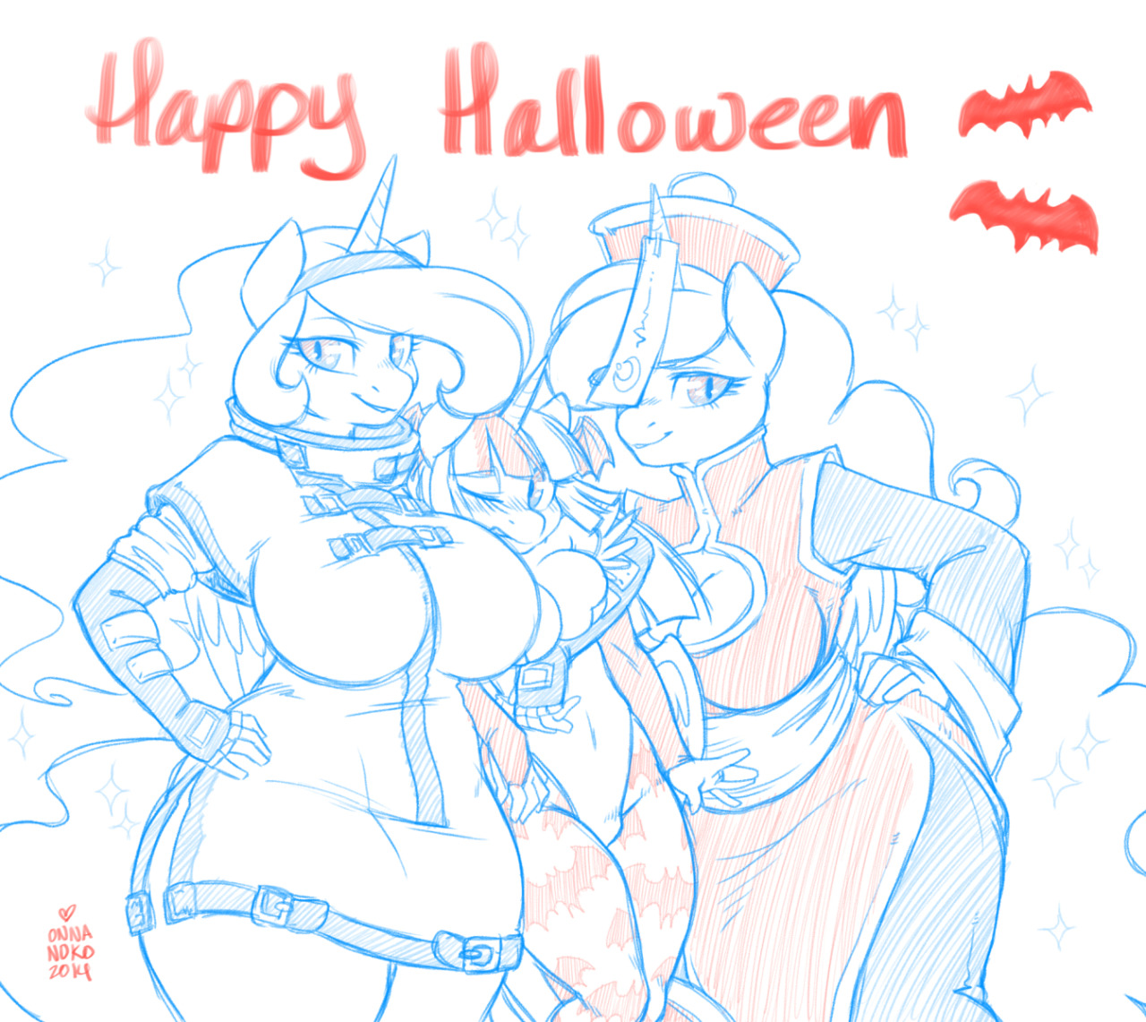 onnanoko-mlp:  A rough halloween doodle plus a little thank you for 2k+ watchers