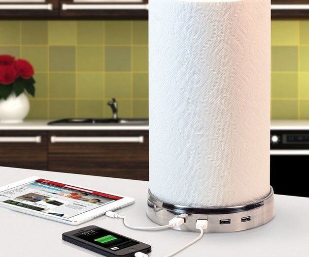 awesomeshityoucanbuy:  USB Paper Towel ChargerOnce the USB paper towel charger is