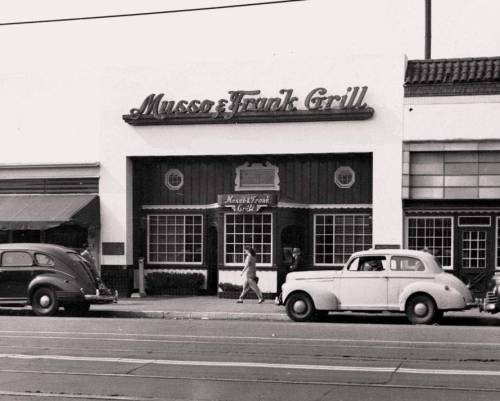 The Musso & Frank Grill on Hollywood Boulevard, Los Angeles, 1940’s.