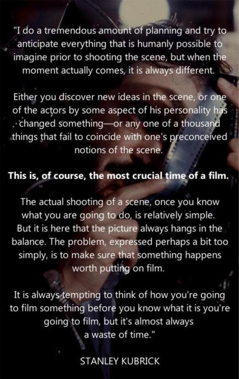 “This is, of course, the most crucial time of a film” (Quote)
A brilliant quote in the above basic image made macro. This from one of the most influential directors of the 20th century: Stanley Kubrick (1928-1999), the genius behind films such as...