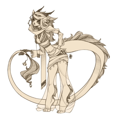 dragondeviant:  Long tail dragon girls for Anonymous. 