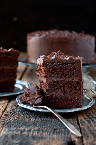 chocolateguru:  Epic Chocolate Stout Cake with Chocolate Bourbon Sour Cream Frosting