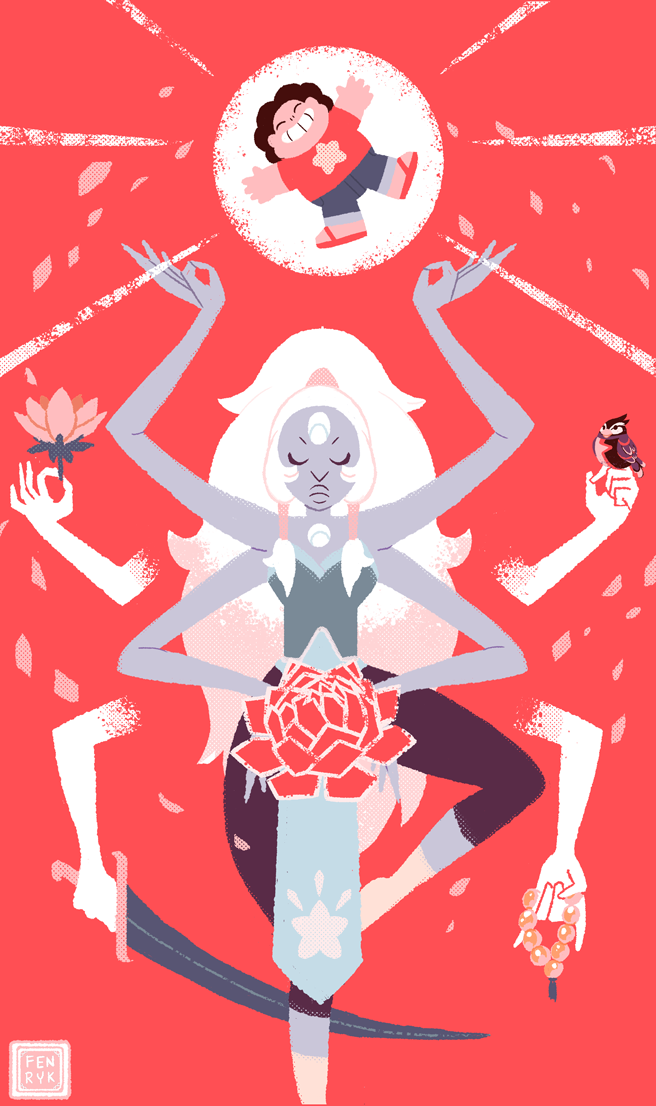 fenryk:  This is my piece for the Steven Universe/Adventure Time gallery show going