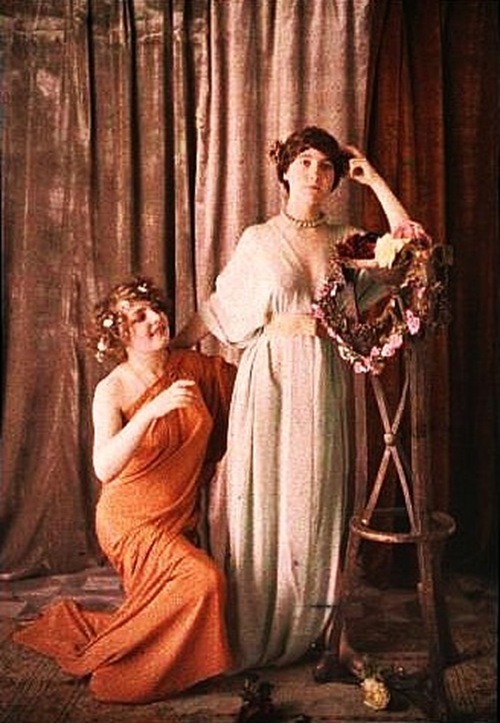 vensuberg:  Early color photos taken and published by Louis Amadee Mantee and his son-in-law Edmond Goldschmidt. So far as I know all of their work was in color so the B%W speciment must ahve had the color removed.