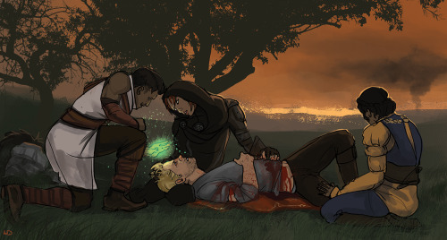 theswordandthequill:everkings:Anonymous said: Can you draw injured!Cullen after a battle with the ad