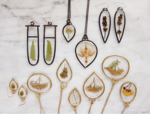 collection of Looking Glass botanical jewelry