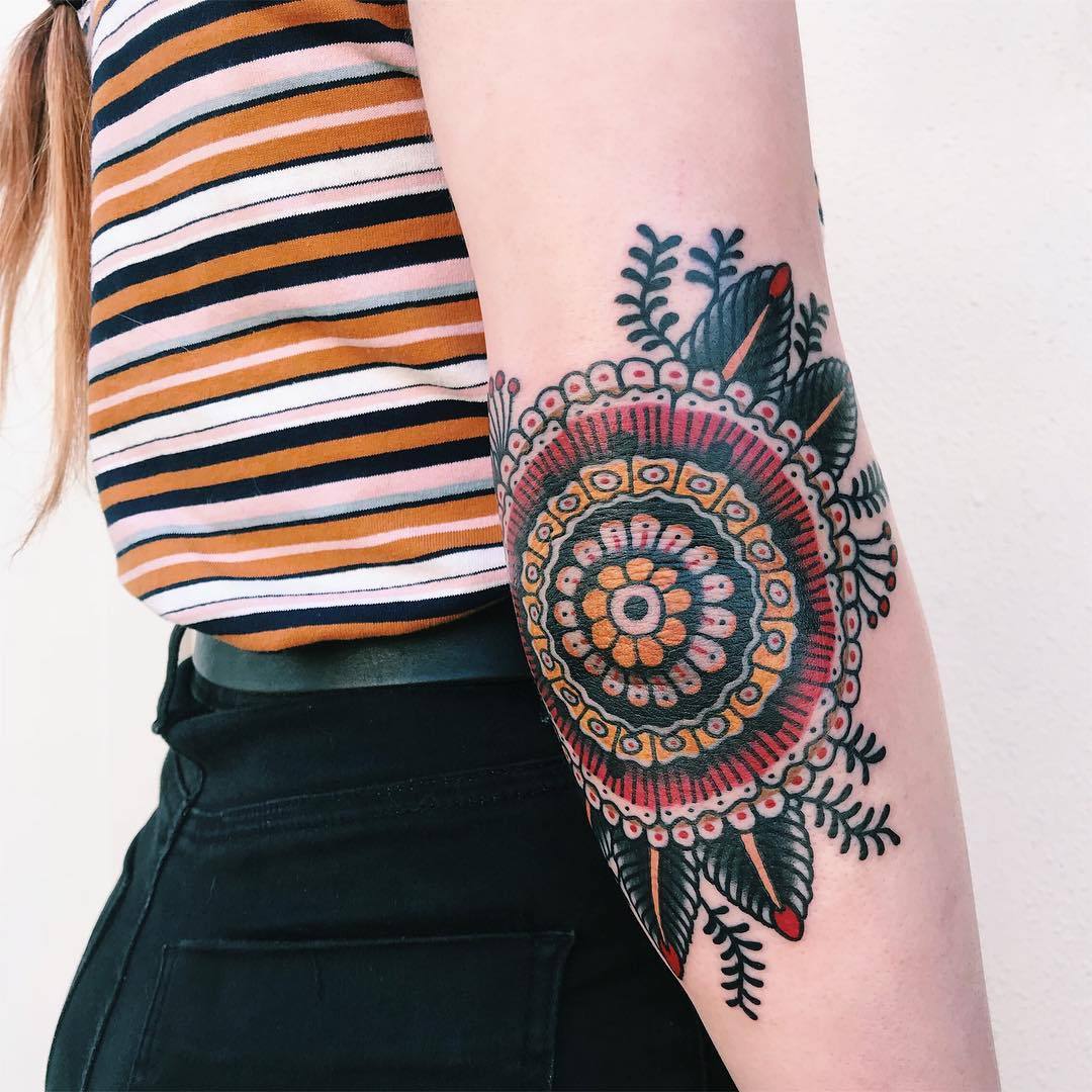 Era Istrefi Mandala Elbow Tattoo | Steal Her Style