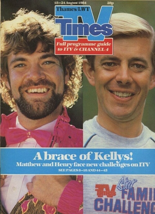 TV Times magazine from 19-24 August 1984 featuring Matthew and Henry Kelly.