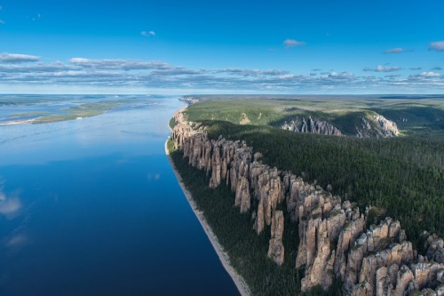 Lena&rsquo;s Pillars rock formations on Lena river near Yakutsk, Russia