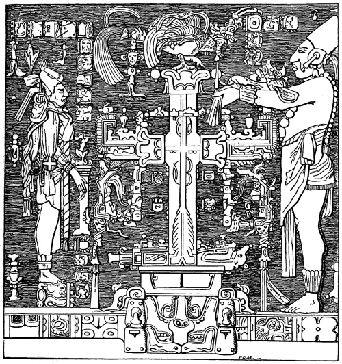 Tablet of cross at Palenque, Story of Mexico, 1889