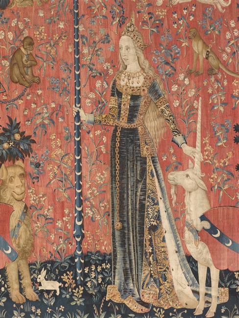 “Lady and unicorn” French tapestry, 1485-1500