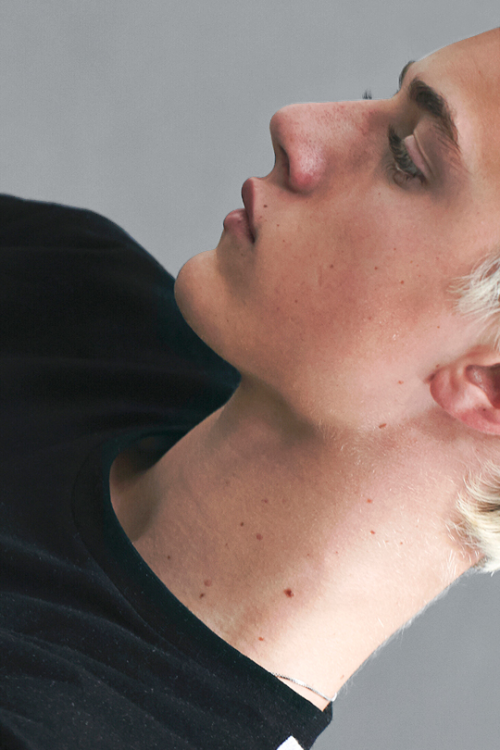 strangeforeignbeauty:Lucky Blue Smith for Stampd Essentials Collection