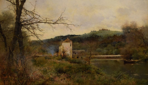 AlcaláEmilio Sanchez-Perrier (Spanish, 1855–1907)Oil on panel, 27.3 x 47.6 cm, 1884.Reading Public M