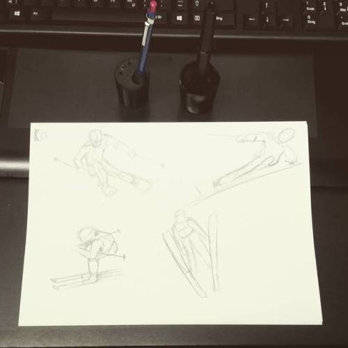 Concept sketches at work&hellip; &ndash; Konzepte für Wintersportler scribblen. #hoschi